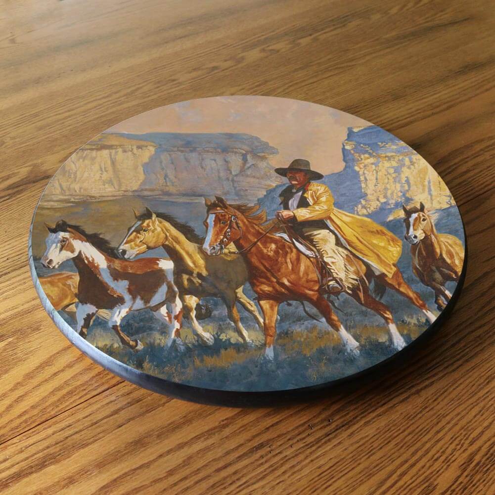 Rugged Cowboy Lazy Susan