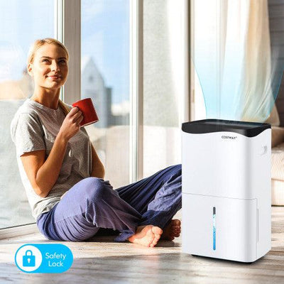 100-Pint Dehumidifier with Smart App and Alexa Control for Home and Basements-White