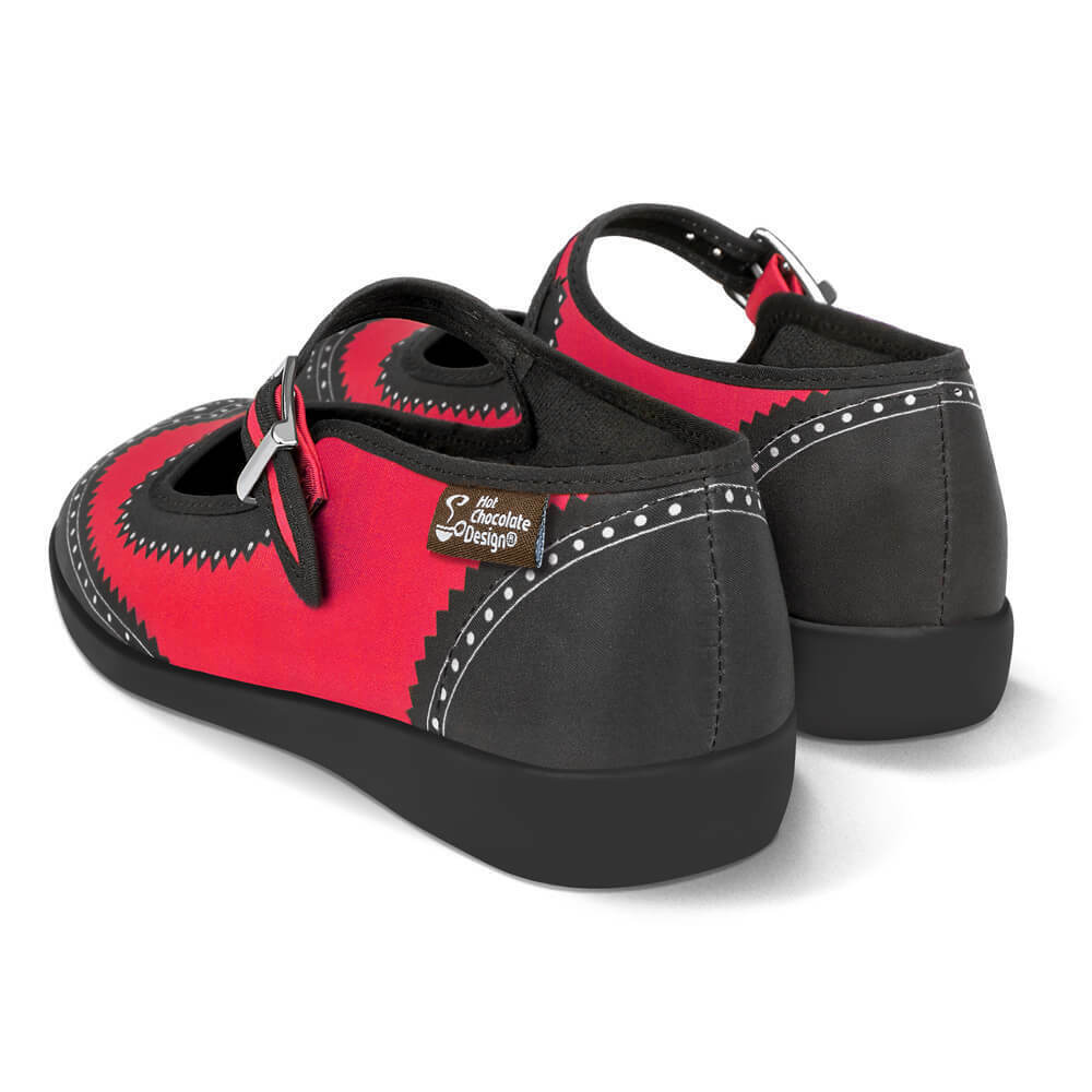 Hot Chocolate Design Brogue in Carmine Mary Jane Flats