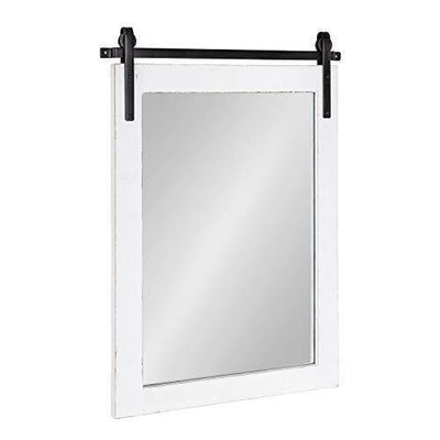 Kate and Laurel Cates Classic Rectangle Framed White Wall Mirror, 24x18