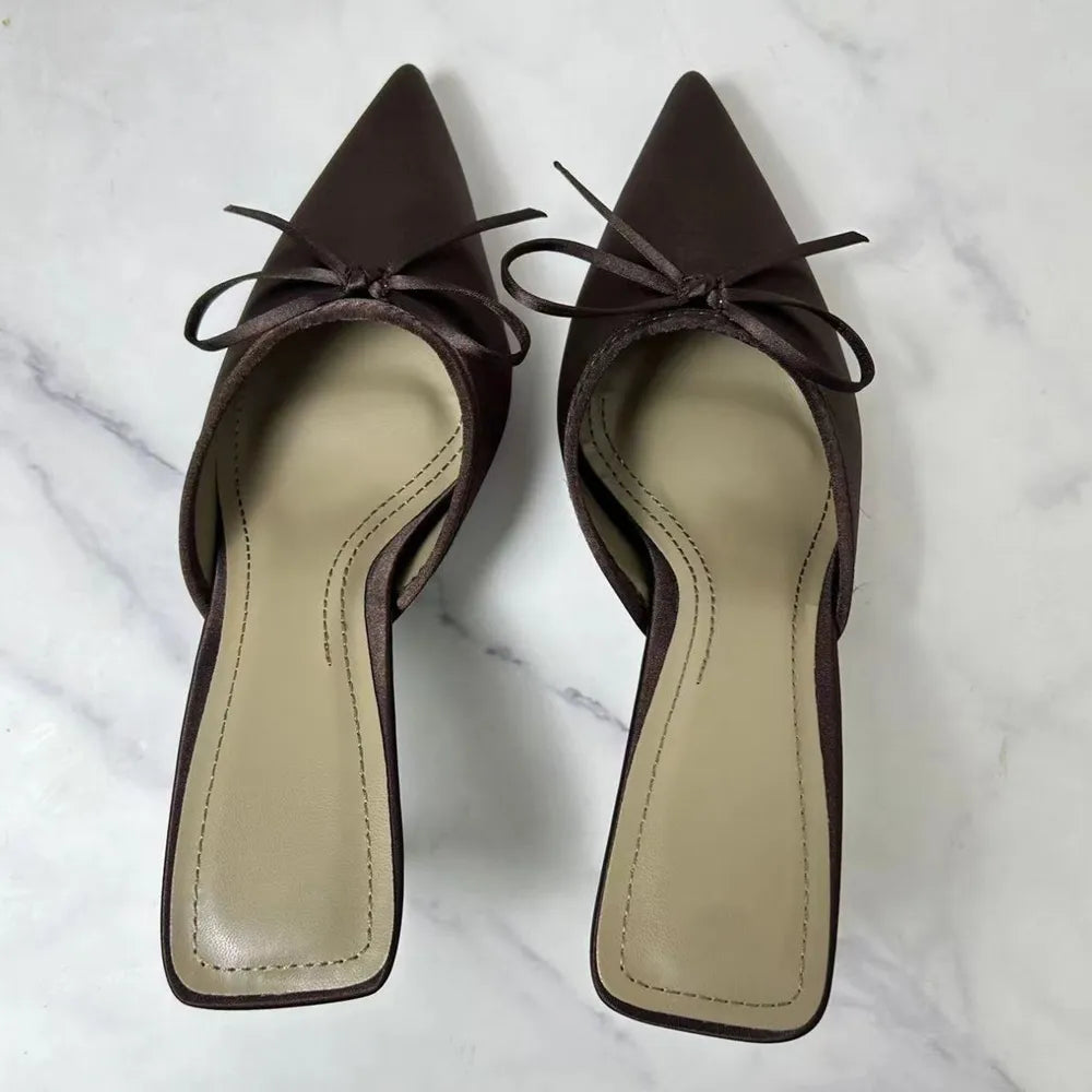 Satin Pointed Toe Pumps
