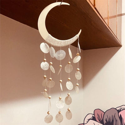 Shell Wind Chime Room Decoration Hanging Wind chime Outdoor Decoration, Bamboo Wind Chimes Unique Outdoor Handmade Chimes as Memorial Gift for Mom Family Wall Pendant Home Office