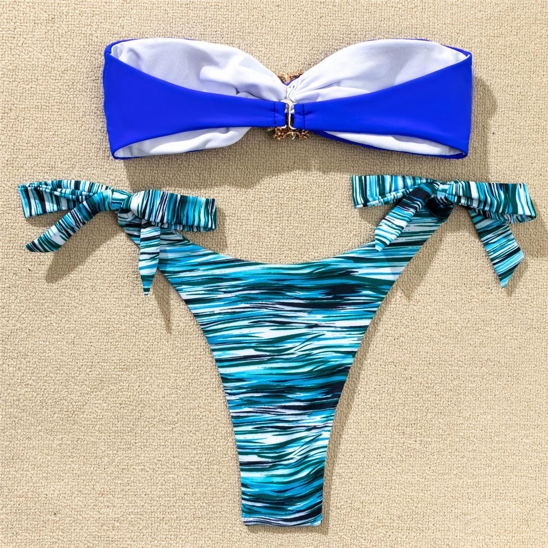 Shiny Rhinestone Strapless Bikini Female Women 2PCS Shiny Diamond Bikini Set Bra Swimsuit Bathing Suit Swimsuit Women Swimwear Two-pieces Luxury Bikini Set Bather Bathing Suit Swimwear