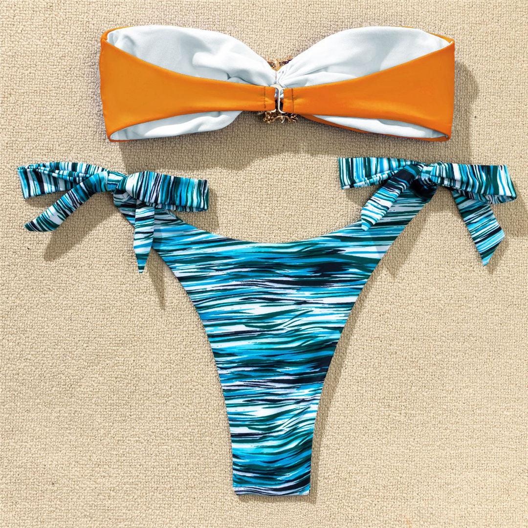 Shiny Rhinestone Strapless Bikini Female Women 2PCS Shiny Diamond Bikini Set Bra Swimsuit Bathing Suit Swimsuit Women Swimwear Two-pieces Luxury Bikini Set Bather Bathing Suit Swimwear