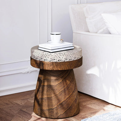 Side Table - Vintage Wooden Round