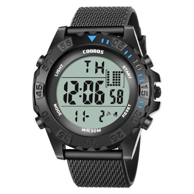 Silicone Led Watch Fashion High Quality Waterproof Luminous Children Watches Sport Digital Wristwatches Military Classic Stopwatch Large Dial Electronic LED Backlight Wristwatch 50M Waterproof Digital Watch For Mens