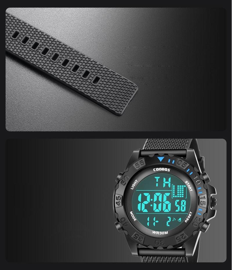 Silicone Led Watch Fashion High Quality Waterproof Luminous Children Watches Sport Digital Wristwatches Military Classic Stopwatch Large Dial Electronic LED Backlight Wristwatch 50M Waterproof Digital Watch For Mens