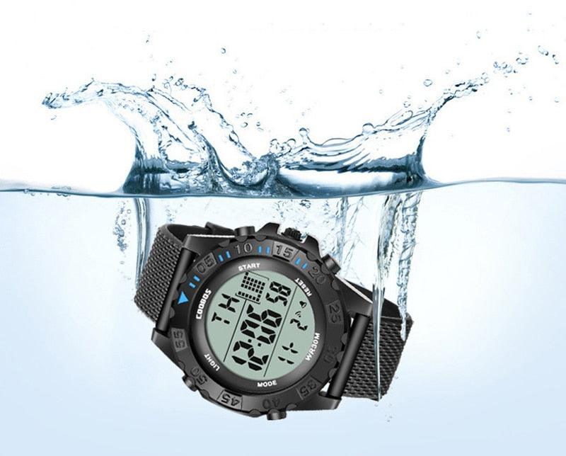 Silicone Led Watch Fashion High Quality Waterproof Luminous Children Watches Sport Digital Wristwatches Military Classic Stopwatch Large Dial Electronic LED Backlight Wristwatch 50M Waterproof Digital Watch For Mens