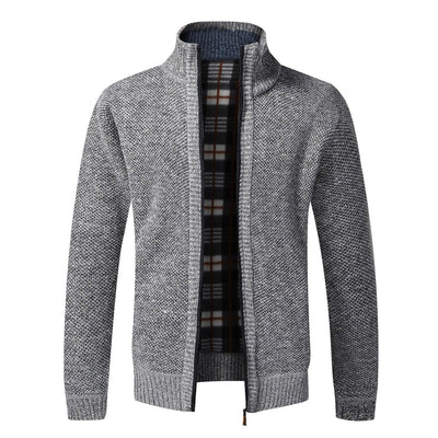 Simple Quality Autumn Winter New Men's Jacket Slim Fit Jacket Slim Fit Thick Sweaters Male Jacket Men Solid Cotton Thick Warm Sweater With Pockets Fashion Warm Cold Weather Classic Jacket