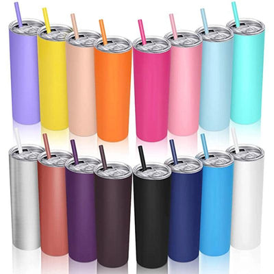Skinny Stainless Steel Thermos Water Bottle With Straw Insulated Cup Sealed Lid Colored Bachelorette Party Double Wall Vacuum Insulated Tumbler Cup Reusable Slim Travel Mug with Cleaning Brush for Coffee Cold Hot Drinks