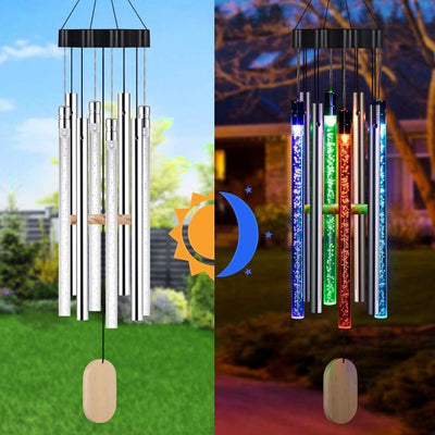 Solar Wind Chimes Changing Color LED Solar Outside Wind Chime Auto-sensing Solar Powered Memorial Wind Chimes with Light IP55 Waterproof Hanging Solar Light For Home Garden Decor Housewarming Gift For Garden Patio Home Decor