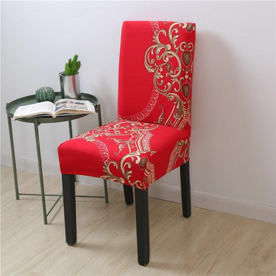 Spandex Chair Covers Printed Dining Room Stretch Seat Cover Chair Protective Case for Restaurant Banquet Kitchen Hotel Stretch Spandex Removable Washable Dining Chair Protector