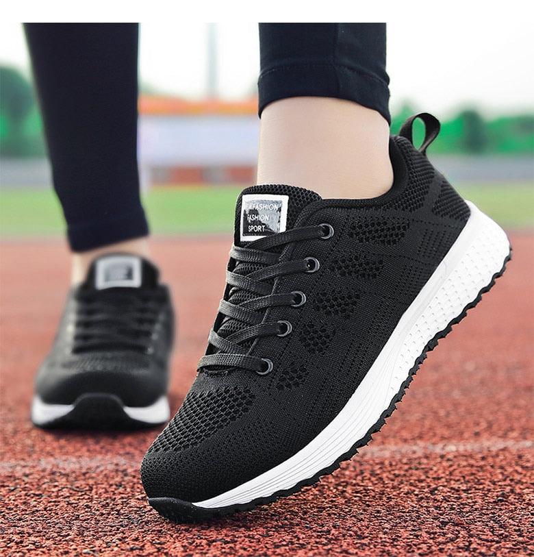 Sport Women Casual Shoes Fashion Breathable Walking Mesh Flat Sneakers Women Gym Vulcanized Tenis Walking Shoes Breathable Lightweight Casual Comfort Fashion Sneaker