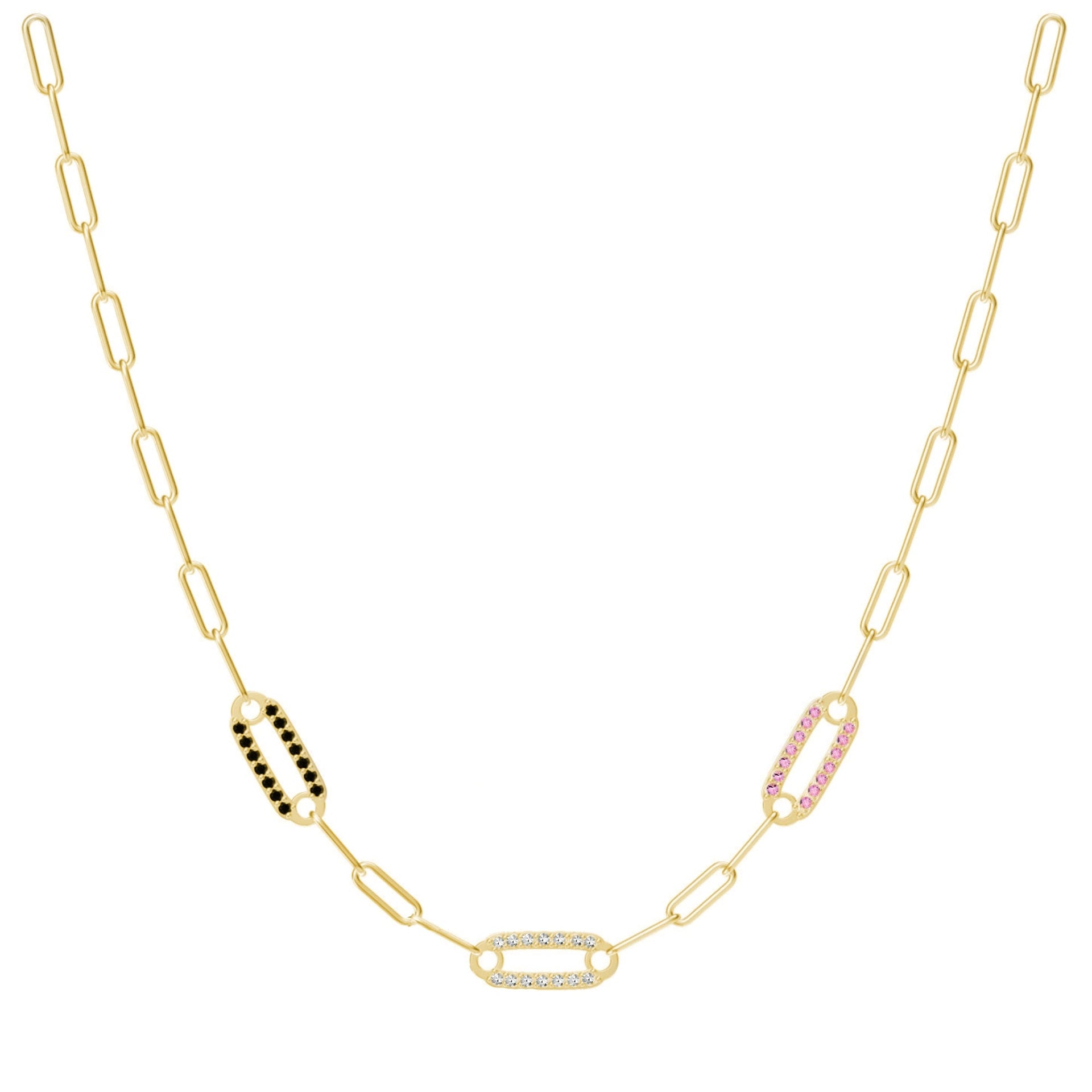 Paperclip Crystal Necklace