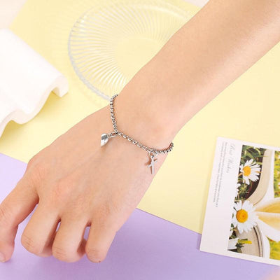 Stainless Steel Heart Shaped Magnet Attraction Bracelet For Couples Paired Bracelets Magnetic Heart Bracelet For Couples Mutual Attraction Cuban Chain Elegant Bracelet Couple Bracelets