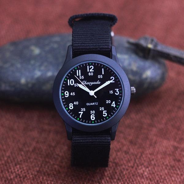 Students Learning Time Quartz Watches Girls Water Resistant Gifts Clock Kids Canvas Fashion Wristwatches Dark Watches For Men Waterproof Field Outdoor Sport Mens Wristwatch With Nylon Band
