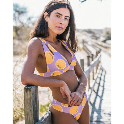 Summer Bikini Stylish Swimwear Women Halter Push Up Bikini Women's Neck Triangle Bikini Set Leopard Print Two Piece Swimsuits Set Swimsuit Female Lemon Print Bandage Bathing Suit