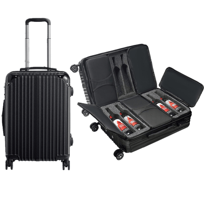 Wine Suitcase for Airplanes 12 Bottle, With Wine Carrier Cases Bags, Black Luggage Carrier with TSA Approved Lock and Removable Inserts to Carry Wine Liquor Alcohol During Travel, Gift For Wine Lovers
