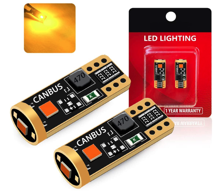 194 168 2825 W5W LED Bulb White Canbus Error Free, T10 LED Bulbs 400LM 6000K Super Bright for Dome Map License Plate Trunk Cargo Lights (2-Pack)