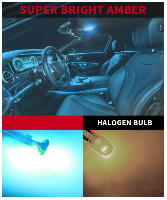 194 168 2825 W5W LED Bulb White Canbus Error Free, T10 LED Bulbs 400LM 6000K Super Bright for Dome Map License Plate Trunk Cargo Lights (2-Pack)