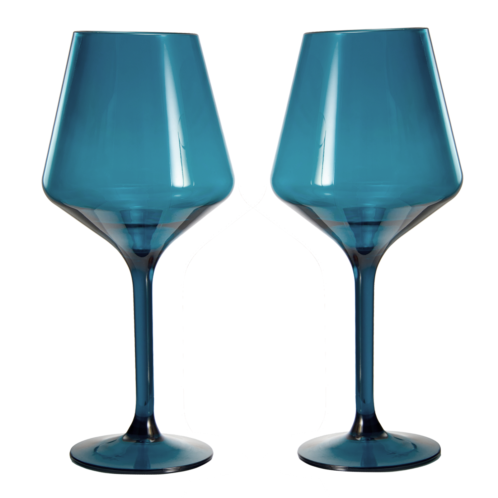 Floating Wine Glasses for Pool - Set of 2-15 OZ Shatterproof Poolside Wine Glasses, Tritan Plastic Reusable, Beach Outdoor Cocktail, Wine, Champagne, Water Glassware Spring Summer (Muted Blue)