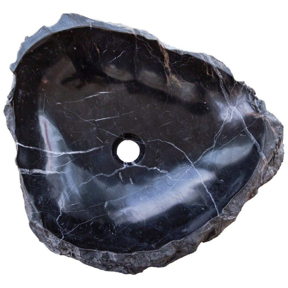 Toros Black Marble Natural Stone Vessel Sink (W)31