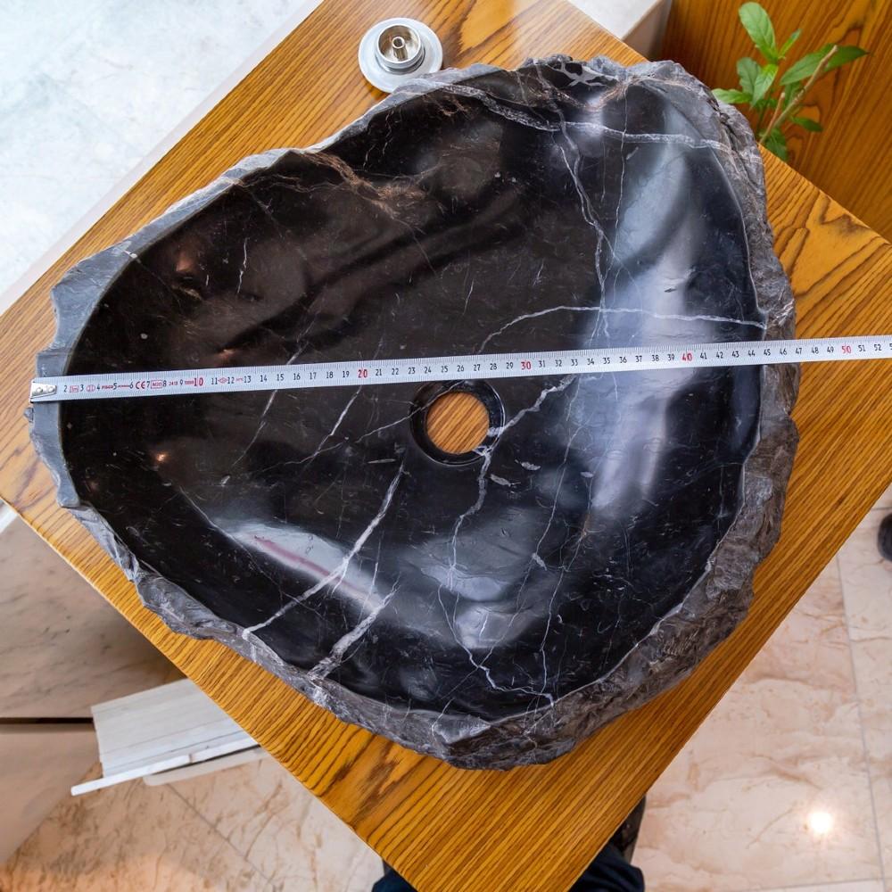 Toros Black Marble Natural Stone Vessel Sink (W)17