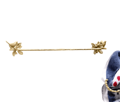 Brass Bird Towel Rack - Brushed/Satin Finish