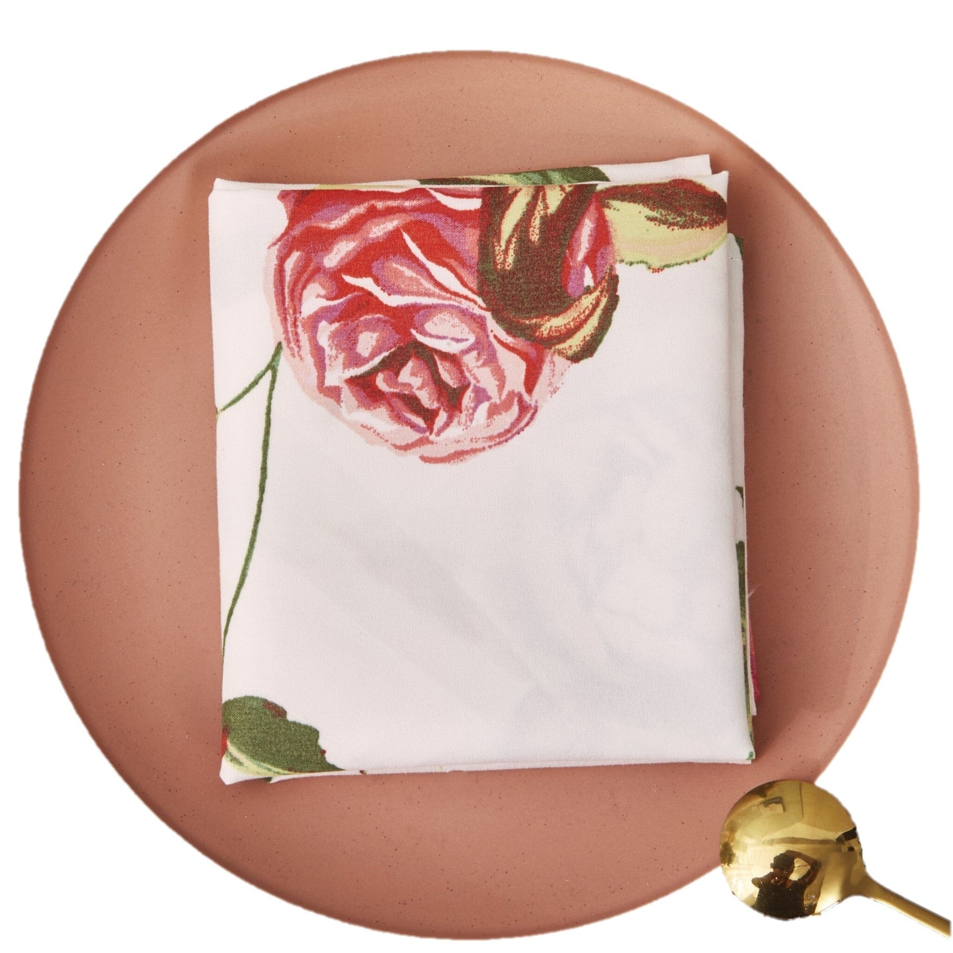DaDa Bedding Set of 4-Pieces Romantic Roses Pink Floral Dining Table Napkins 18