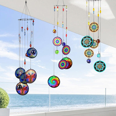 Tree Of Life Wind Chimes Decoration Gift Wall Hanging Window Home Ornament For Patio Garden Outdoor Wind-chimes Handmade Home Garden Decoration Tree of Life Wall Hanging Ornament Decor Wind Chime Backyard Porch Decoration