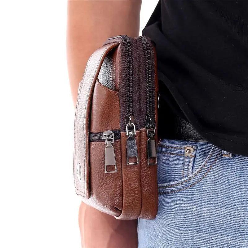 Unique Cross Body Shoulder Bag Classic Texture Creative Delicate Design PU Leather Fanny Waist Bag Elegant Mobile Phone Belt Bum Pouch