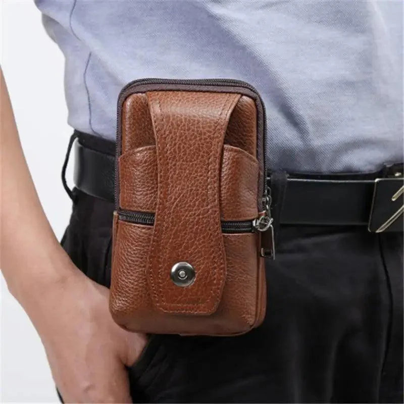 Unique Cross Body Shoulder Bag Classic Texture Creative Delicate Design PU Leather Fanny Waist Bag Elegant Mobile Phone Belt Bum Pouch