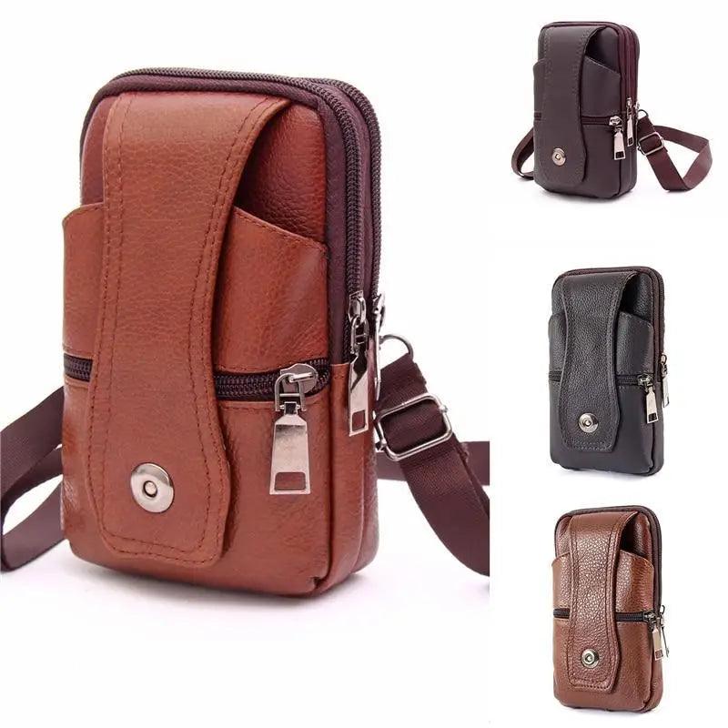 Unique Cross Body Shoulder Bag Classic Texture Creative Delicate Design PU Leather Fanny Waist Bag Elegant Mobile Phone Belt Bum Pouch