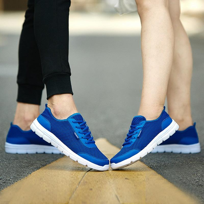 Unisex Summer Sneakers Breathable Casual Shoes Couple Fashion Lace Up Mens Mesh Flats Comfortable Walking Footwear Fashion New Lightweight Casual Sneakers