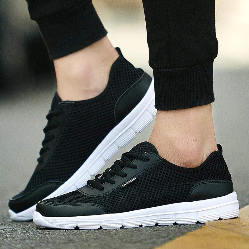Unisex Summer Sneakers Breathable Casual Shoes Couple Fashion Lace Up Mens Mesh Flats Comfortable Walking Footwear Fashion New Lightweight Casual Sneakers