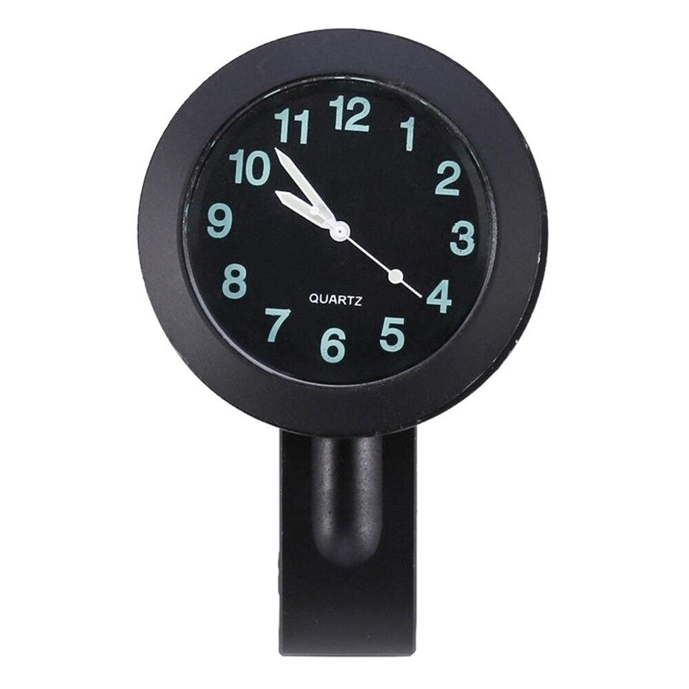 Universal Waterproof Motorbike Clock Night Light Motorcycle Handlebar Mount Clock Watch Dial Bike Handlebar Clock Watch Motorcycle Handlebar Mount Watch Clock Set with Anti-Skid Pad Wrench Universal Waterproof Black