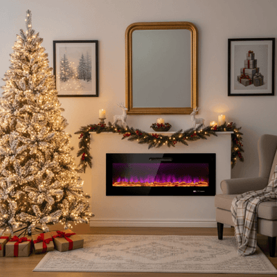 Ultimate Holiday Décor Suite: Pre-Lit Snow Flocked Christmas Tree & 50