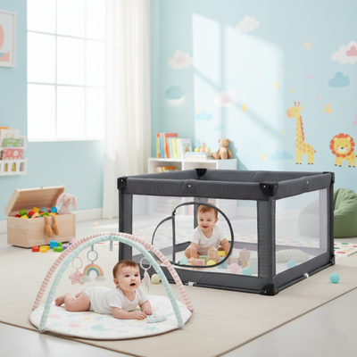 Baby Play Gym and Large Playpen Set