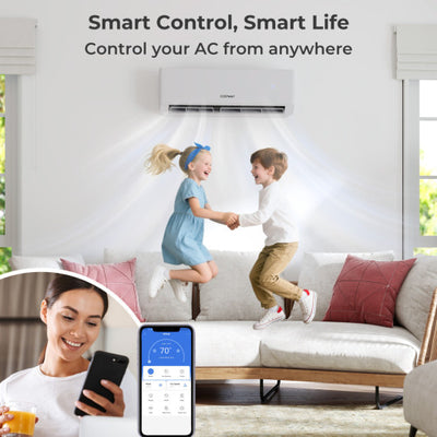 UltrEco Series 24000 BTU 3 Zone 23 SEER2 Mini Split Air Conditioner Wifi Enabled with Heat Pump-7K + 7K + 7K