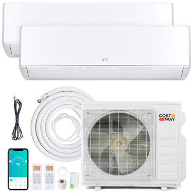 X-Pro 27000 BTU 2 Zone 24 SEER2 Mini Split AC with Heat Pump-9K + 9K