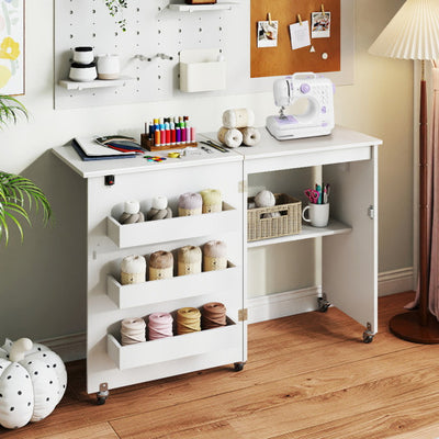 Sewing Machine and Table Set with Charging Station Folding Craft Desk and Beginner Sewing Machine