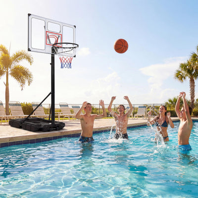 4.1-10 Feet Portable Basketball Hoop 18-Level Adjustable with Heavy Duty Fillable Base
