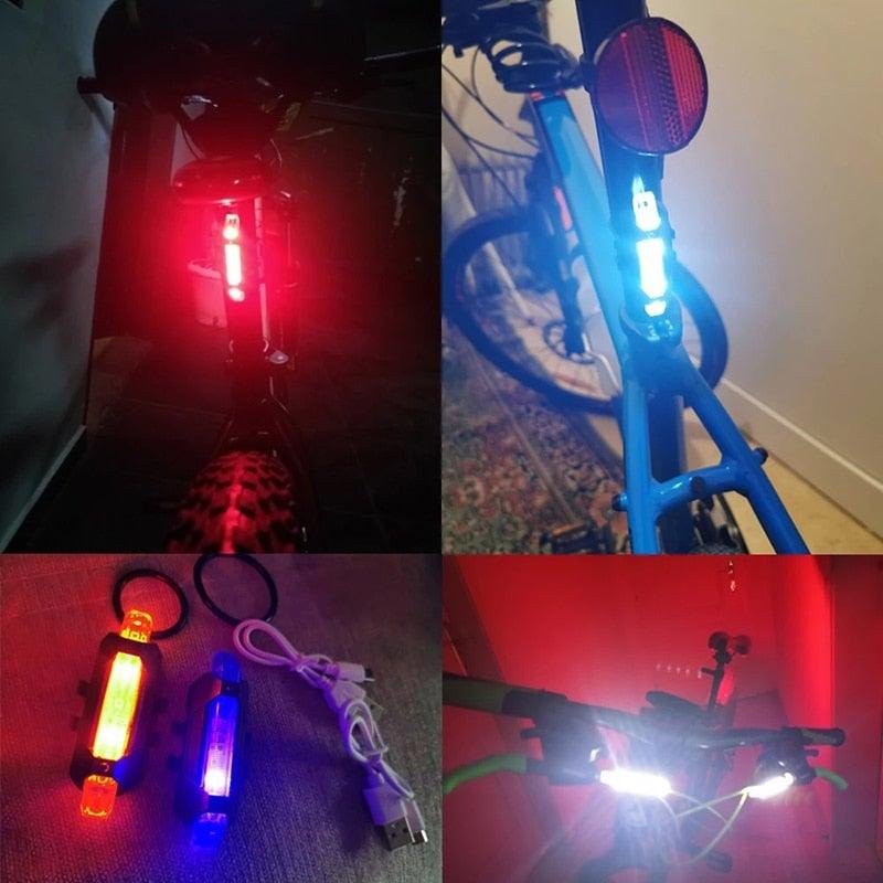 USB Rechargeable Waterproof Mountain Bike Lamp Warning Cycling Taillight Bike LED Headlight Tail Light Ultra Bright Bicycle LED Safety Light Waterproof Cycling Taillight For Electric Scooter