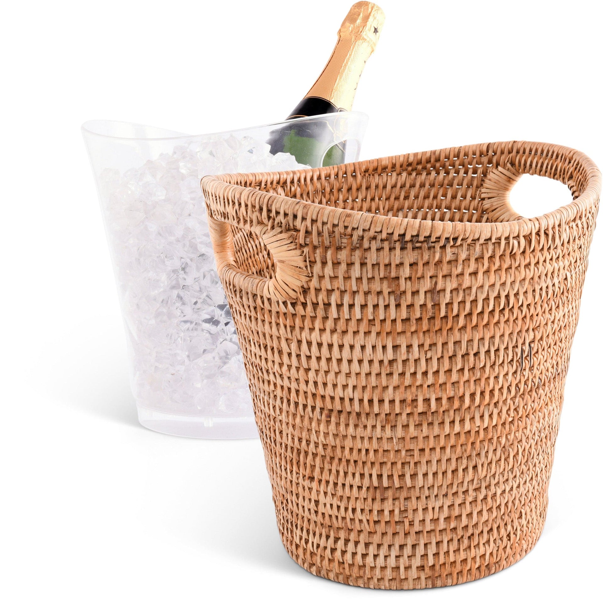 Hand Woven Rattan Wicker Champagne Bucket / Ice Bucket