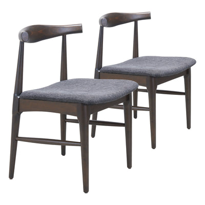 Tuzka Dining Chair (Set of 2) Gray & Espresso