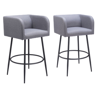Horbat Barstool (Set of 2) Gray