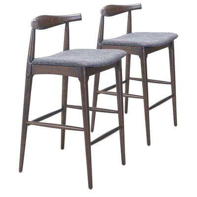Tuzka Barstool (Set of 2) Gray & Espresso