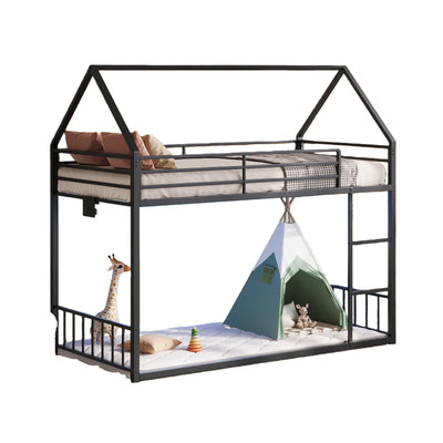 Twin Metal Bunk Bed with RGB LED, USB Charging - Vektaya