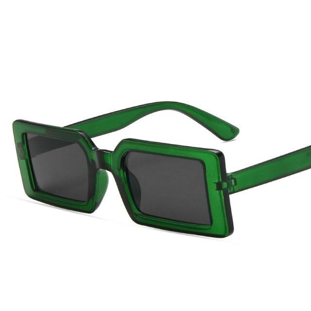 Vintage Brown Small Stylish Sunglasses Popular Colorful Retro Design Sunglasses For Women Luxury Eyewear Cool Style For Women Rectangle Frame Sun Glasses