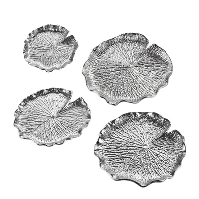 Lilypad Dimensional Wall Art - Set of 4 Silver